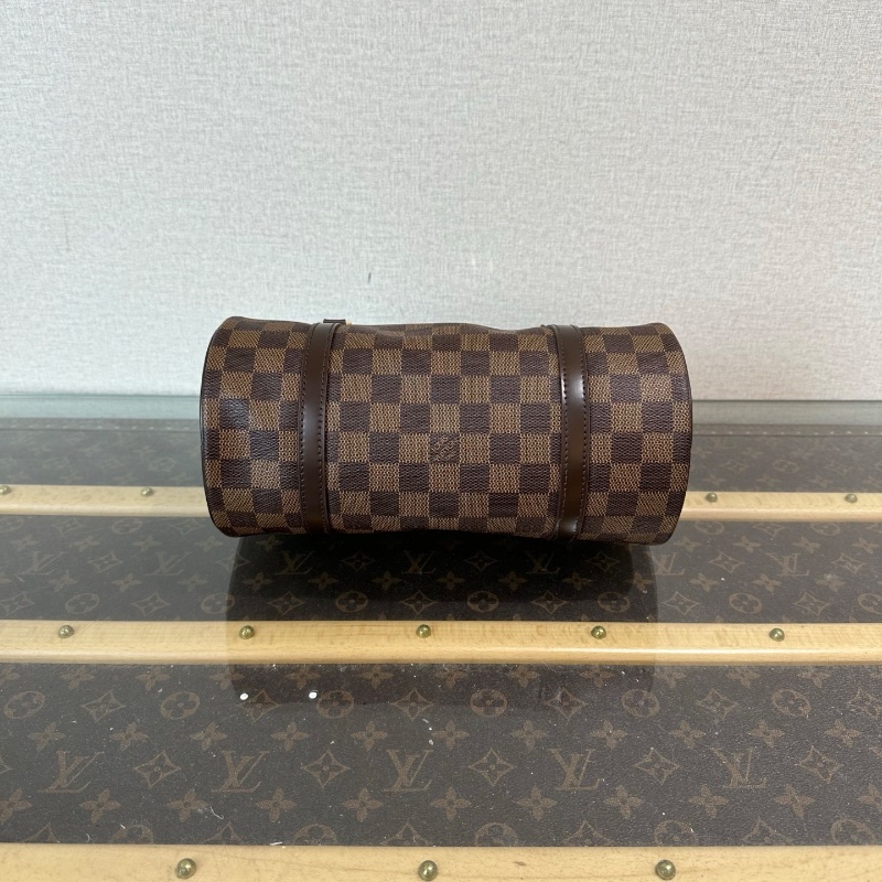 LV 中古巴比龍老花圓桶手提斜背包27*13*13 98新配件塵袋-4