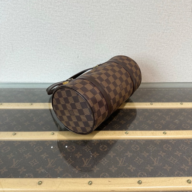LV 中古巴比龍老花圓桶手提斜背包27*13*13 98新配件塵袋-5