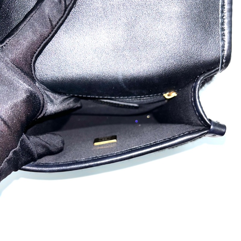 CHANEL 黑金22k毛呢手提肩背斜背豆腐包17*16*6.5 98新配件塵袋-2