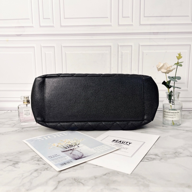 Chanel GST黑金荔枝紋牛皮托特包 34×24×12 98新配件塵袋-4