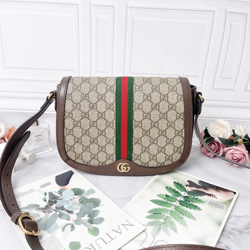 Gucci Ophidia系列翻蓋郵差馬蹄包25×18×8 98新配件塵袋-1