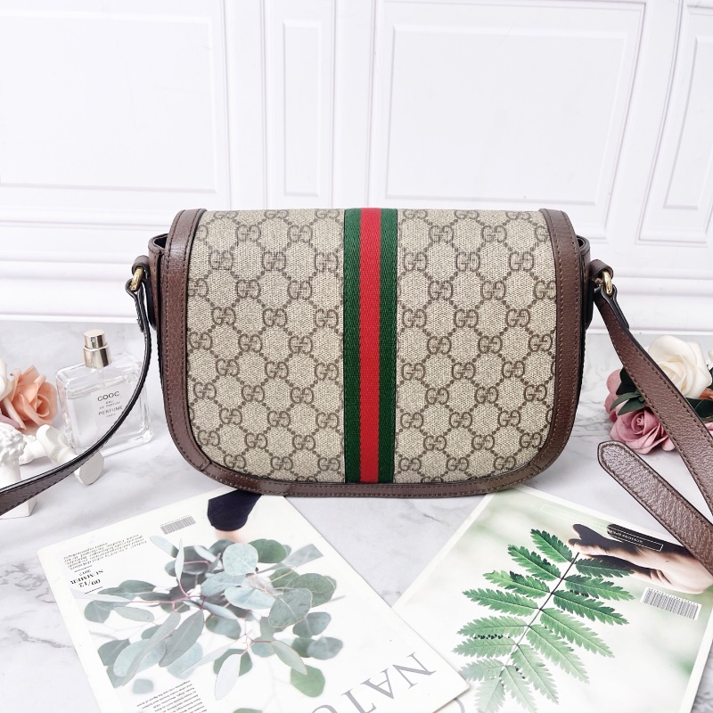 Gucci Ophidia系列翻蓋郵差馬蹄包25×18×8 98新配件塵袋-6