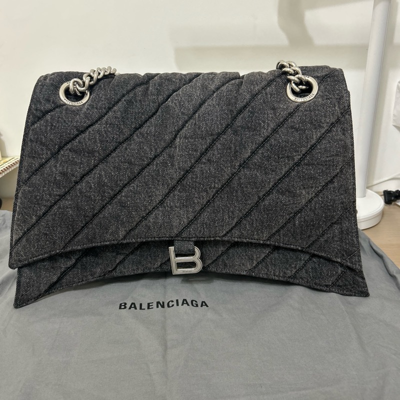 Balenciaga 巴黎世家 黑色牛仔/丹寧沙漏包 Hourglass-10