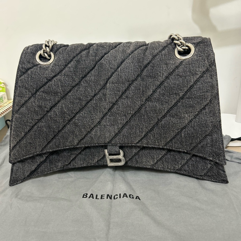 Balenciaga 巴黎世家 黑色牛仔/丹寧沙漏包 Hourglass-13