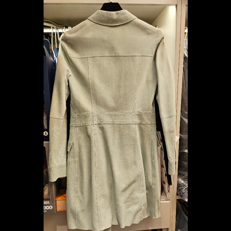 Longchamp 淺藍色麂皮長外套-1