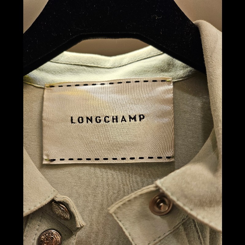 Longchamp 淺藍色麂皮長外套-2