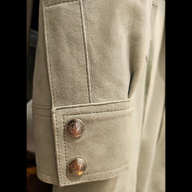 Longchamp 淺藍色麂皮長外套-3