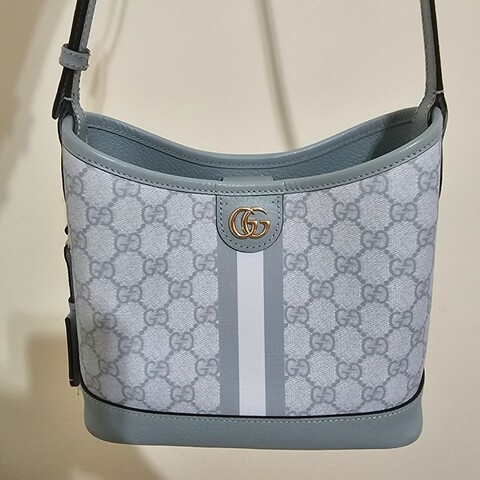 Gucci 古馳 藍綠色 防水拼皮 老花 新款 98新 ophidia hobo 腋下包
水桶包 肩背包