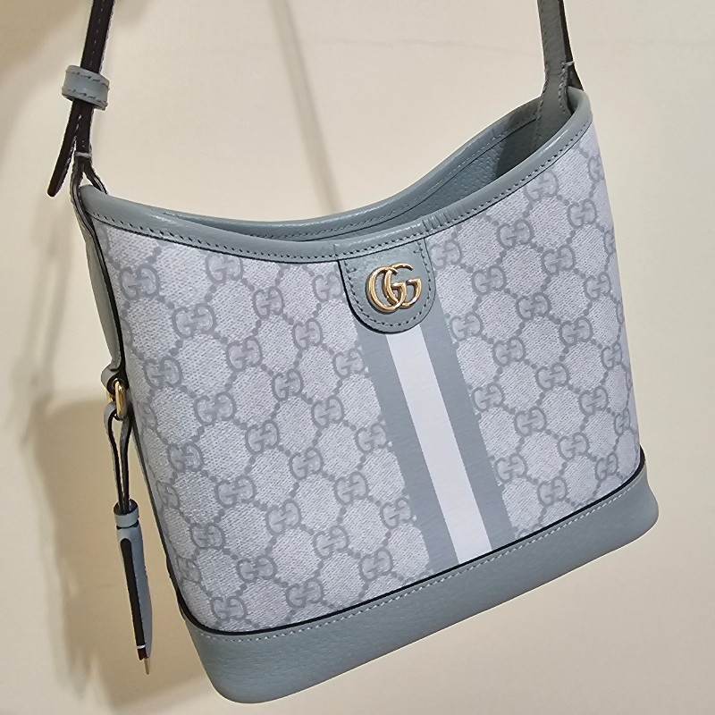 Gucci 古馳 藍綠色 防水拼皮 老花 新款 98新 ophidia hobo 腋下包
水桶包 肩背包-2