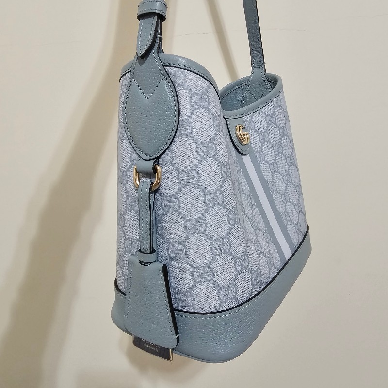 Gucci 古馳 藍綠色 防水拼皮 老花 新款 98新 ophidia hobo 腋下包
水桶包 肩背包-3
