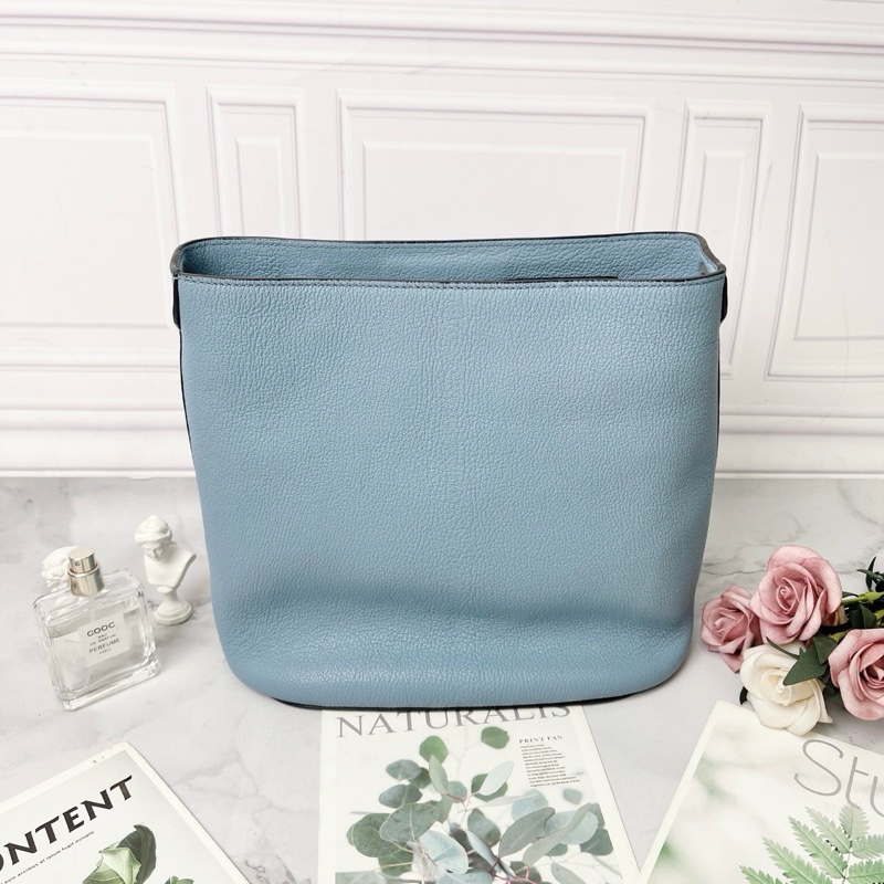 Miumiu魚藍色編織肩帶水桶包25*26*14 98新配件塵袋-5