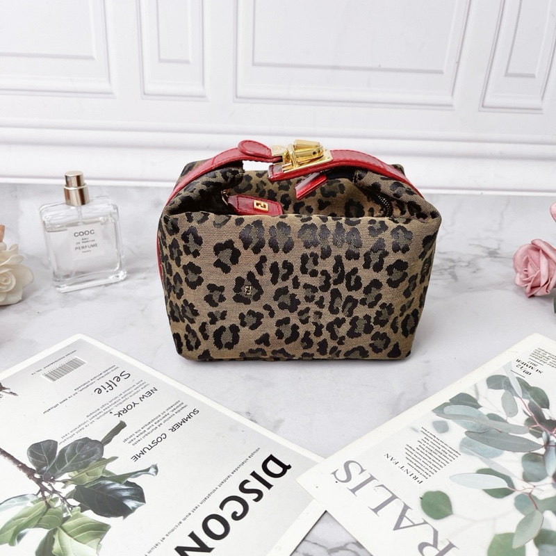 Fendi 稀有豹紋拼色mini便當包飯盒包 15×10×8cm 98新配件塵袋-1