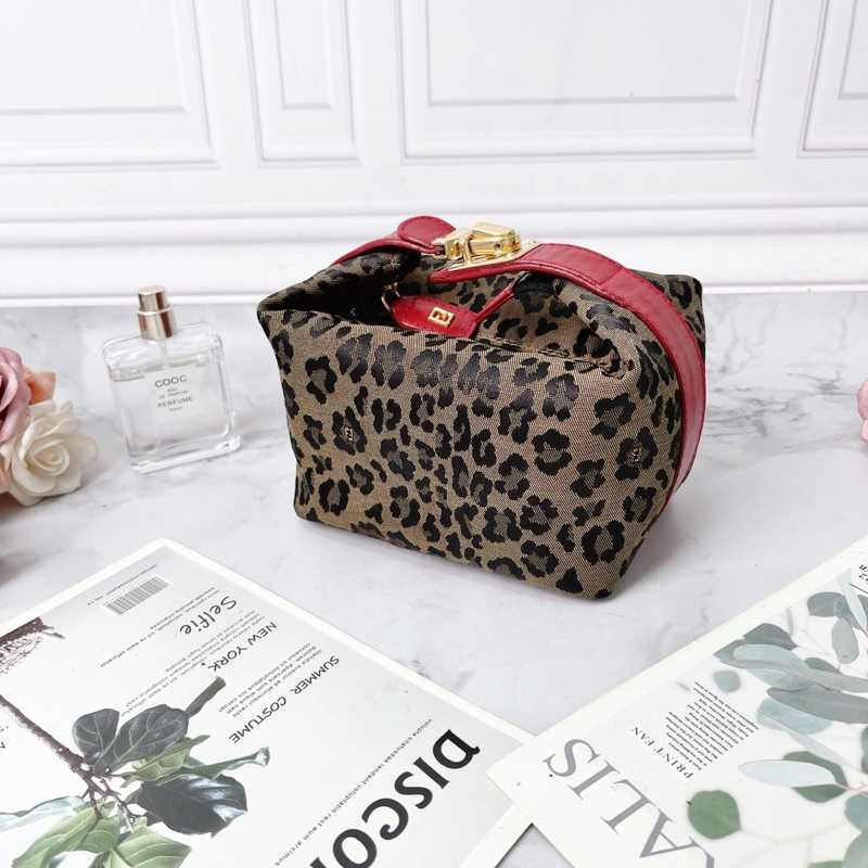 Fendi 稀有豹紋拼色mini便當包飯盒包 15×10×8cm 98新配件塵袋-5