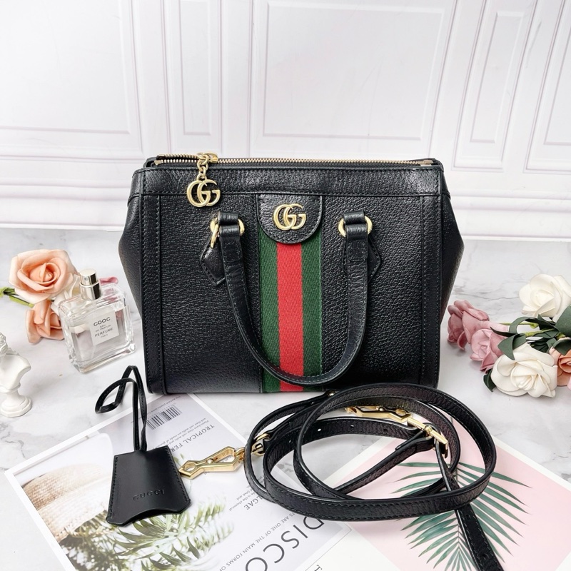 Gucci黑色ophidia手提肩背包24x10x20 98新配件塵袋-1