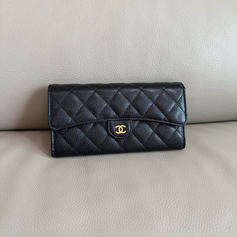 「M.Y精品」 Chanel 小香 荔枝牛皮 掀蓋長夾