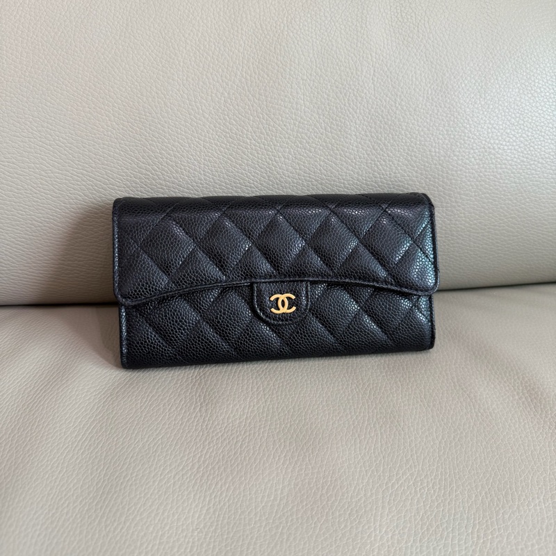 「M.Y精品」 Chanel 小香 荔枝牛皮 掀蓋長夾-10