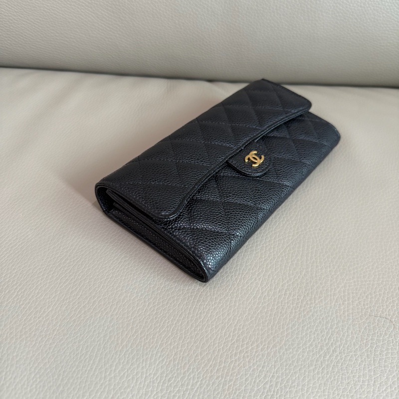 「M.Y精品」 Chanel 小香 荔枝牛皮 掀蓋長夾-13