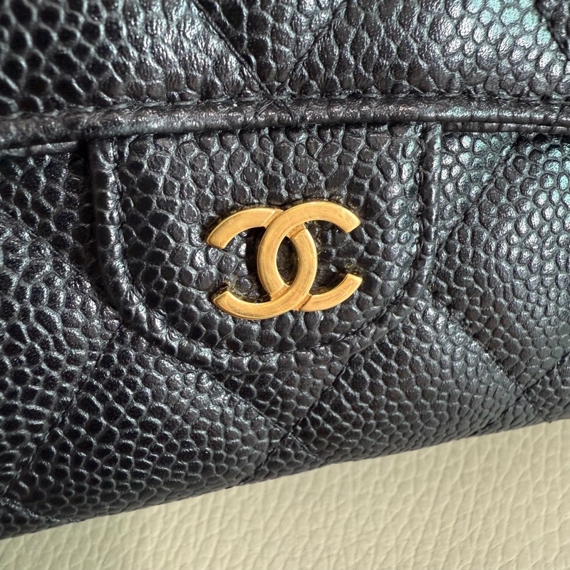 「M.Y精品」 Chanel 小香 荔枝牛皮 掀蓋長夾-27