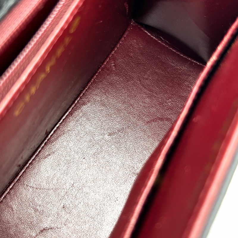 「JL精品代購」香奈兒中古黑金羊皮kelly型菱格紋鏈條包-17