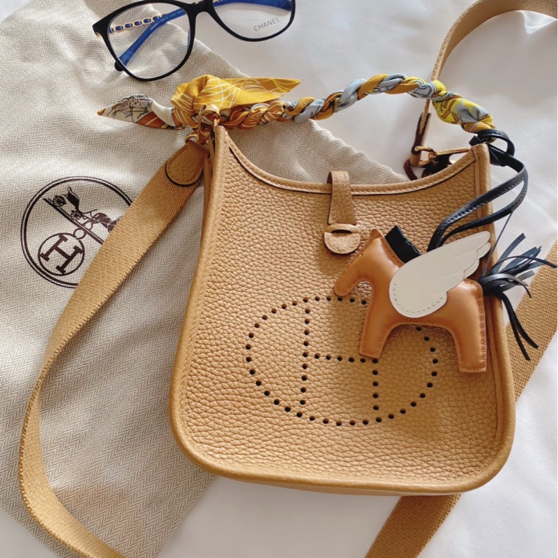全新 Hermes 愛馬仕4B餅乾色金扣 Evelyne-4