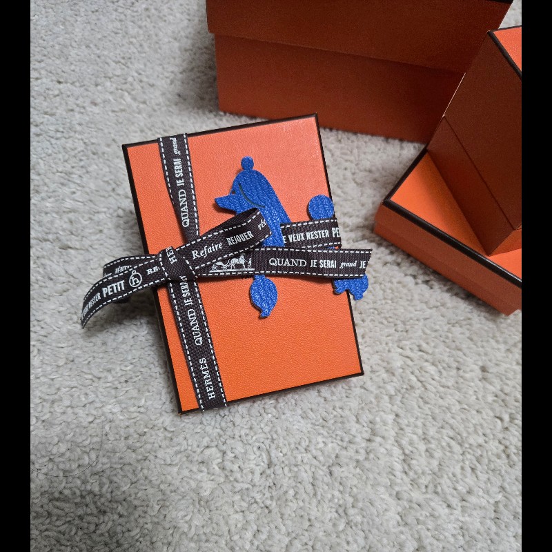 Hermes 愛馬仕 petit H 愛心皮革絲巾繫繩掛飾-7