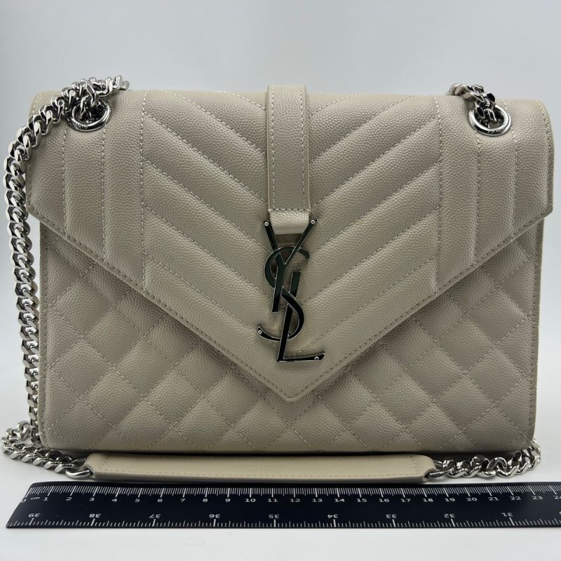 聖羅蘭銀色信封包 尺寸 22×15×6 配件防塵袋-10