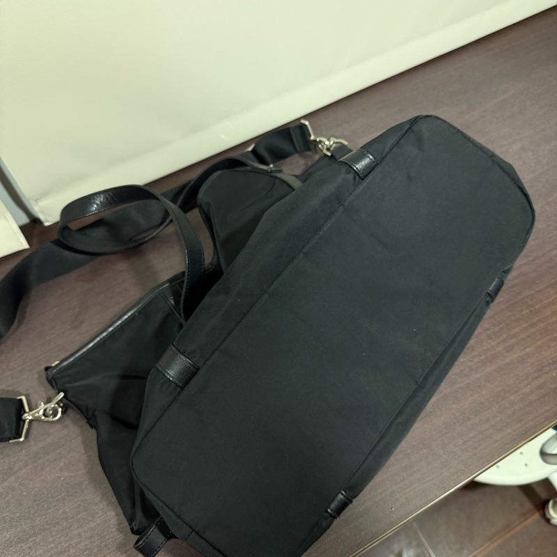 agnes b 黑色托特包 旅行袋-4