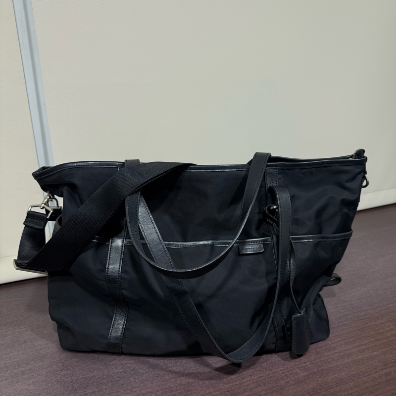 agnes b 黑色托特包 旅行袋-5