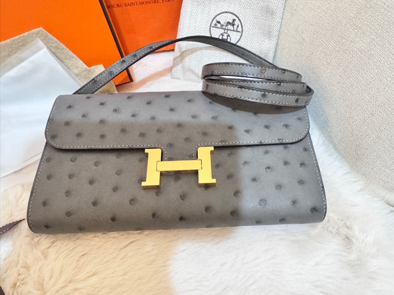 讓你免配貨買到全新現貨愛馬仕 康康Togo 稀有鴕鳥皮 大象灰 甜品包 迷人高端奢華-0