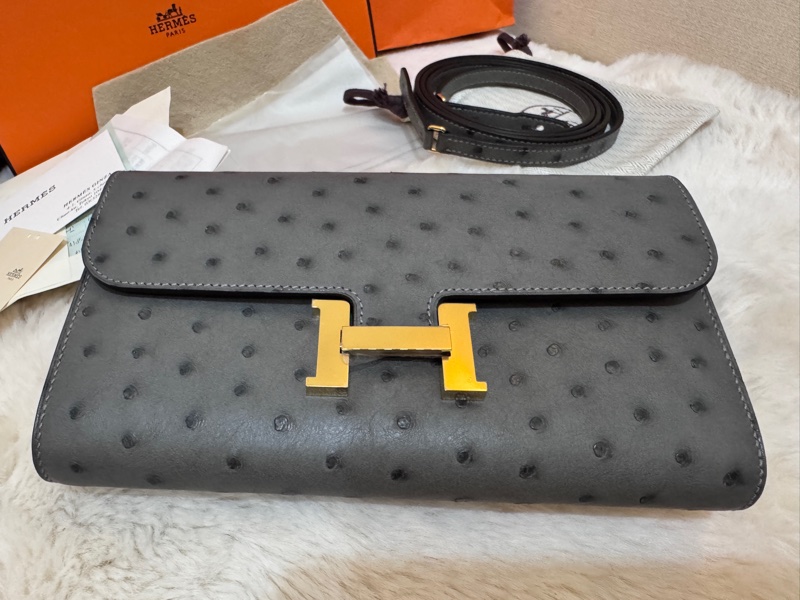 讓你免配貨買到全新現貨愛馬仕 康康Togo 稀有鴕鳥皮 大象灰 甜品包 迷人高端奢華-5