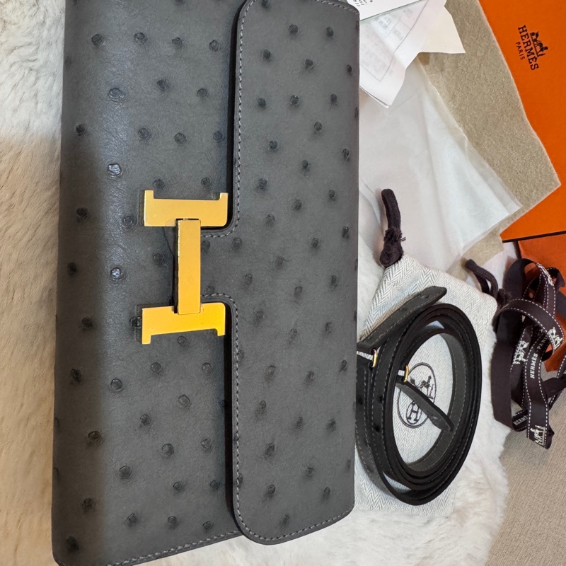 讓你免配貨買到全新現貨愛馬仕 康康Togo 稀有鴕鳥皮 大象灰 甜品包 迷人高端奢華-7