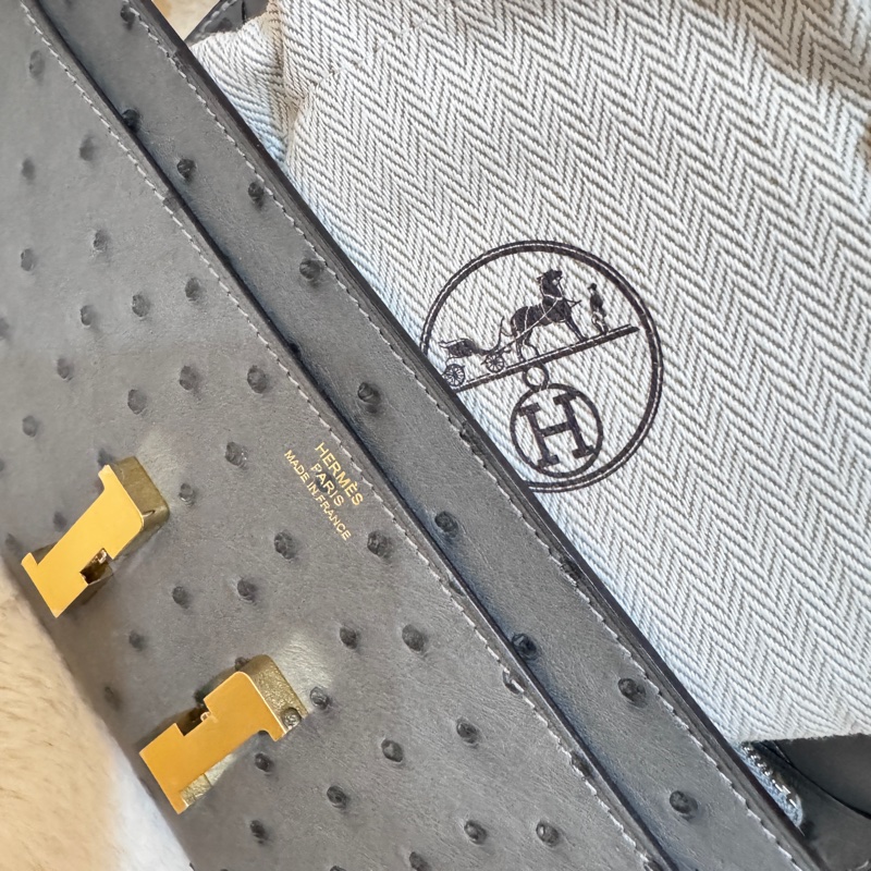 讓你免配貨買到全新現貨愛馬仕 康康Togo 稀有鴕鳥皮 大象灰 甜品包 迷人高端奢華-8