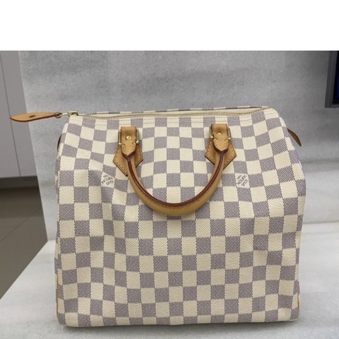 Louis Vuitton speed 30 白色棋盤格手提包