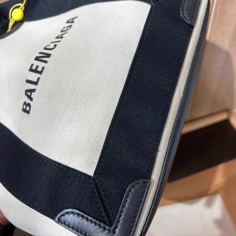 Balenciaga黑白拼色帆布子母包-3