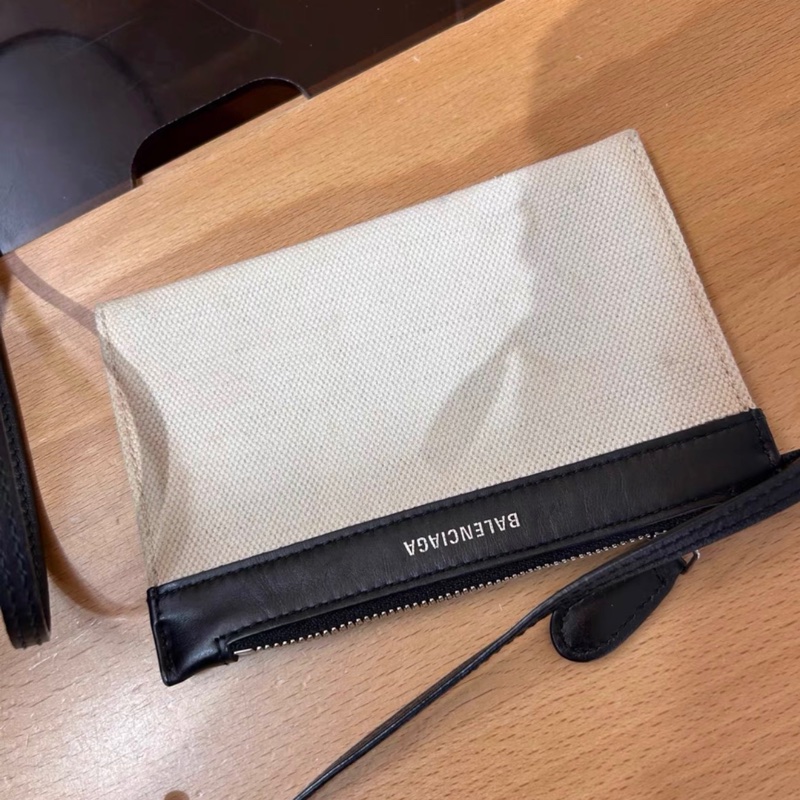 Balenciaga黑白拼色帆布子母包-4