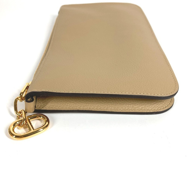 愛馬仕 Zip Ango To Go Chaine d'Ancre 手拿包/單肩包,Evercolor 經典款,男女通用,米色,近全新-1