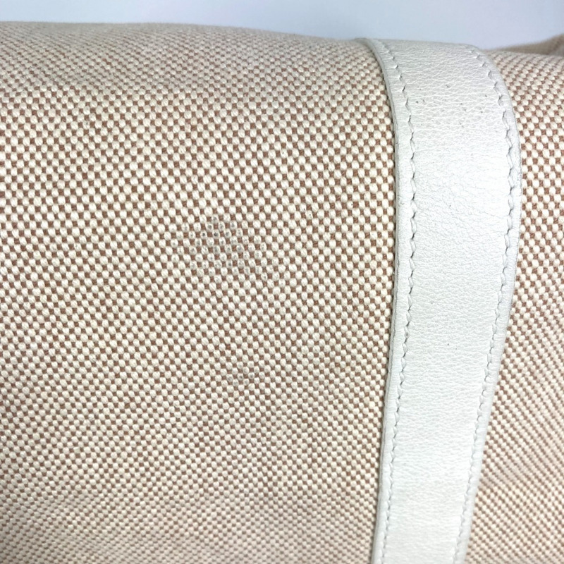 愛馬仕 Mademoiselle Polochon 迷你波士頓包，H 帆布皮革，米色，女士-8