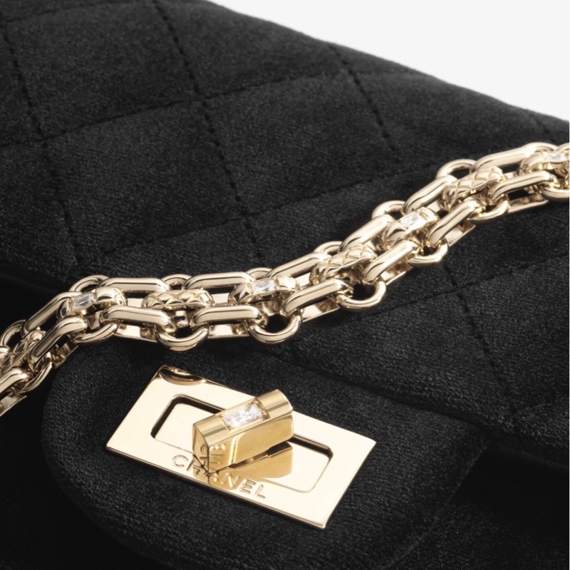 Chanel香奈兒-羊皮絨面鏈條包-10
