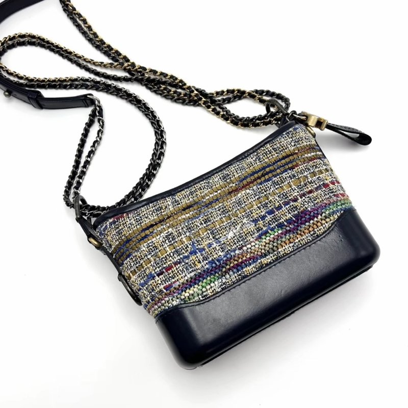 CHANEL流浪小號毛呢編織鏈條包20*14*7 98新配件保卡塵袋-3