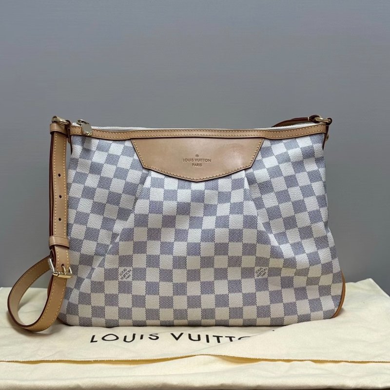 LV白棋盤托特包30*22*10 98新配件塵袋-0
