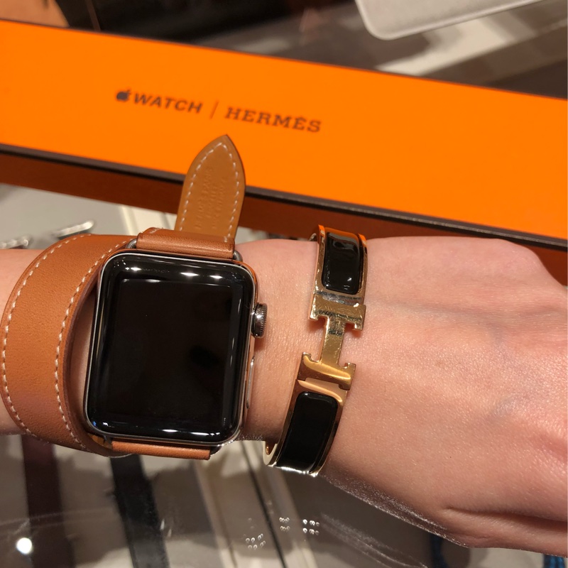 Hermes Apple Watch 38mm 金棕色 douole tour錶帶-1