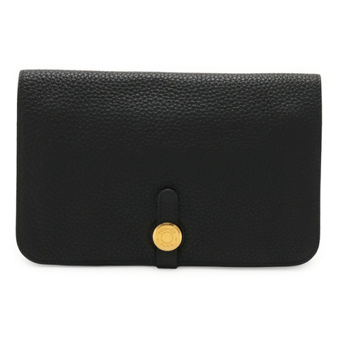 愛馬仕 Dogon Poche 腰包/手拿包，Togo 皮革，黑色，F 字樣