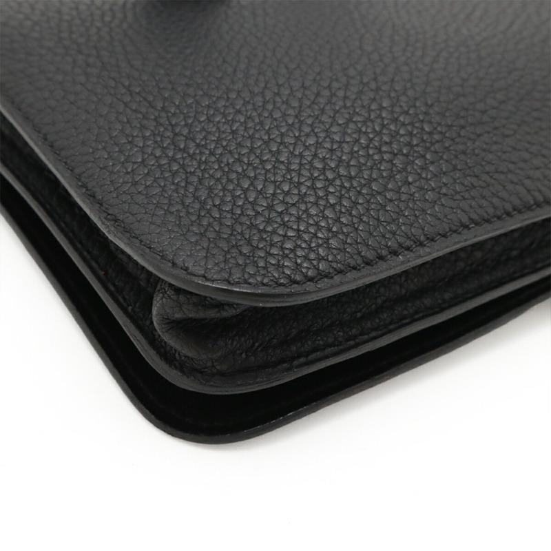 愛馬仕 Dogon Poche 腰包/手拿包，Togo 皮革，黑色，F 字樣-3