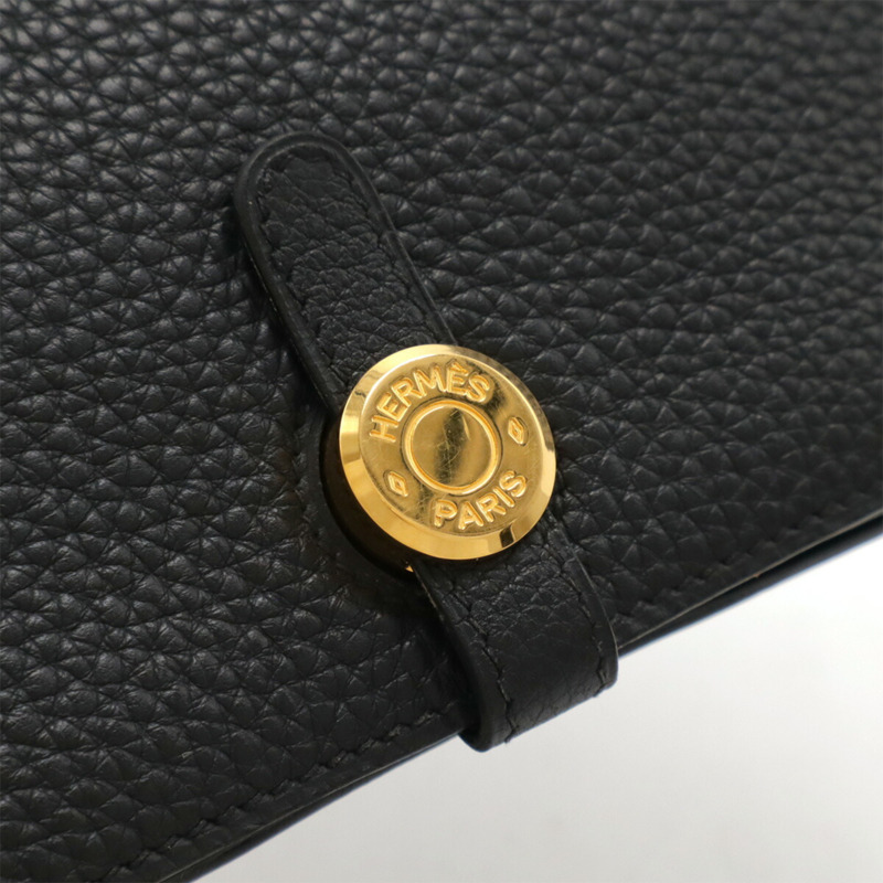 愛馬仕 Dogon Poche 腰包/手拿包，Togo 皮革，黑色，F 字樣-4