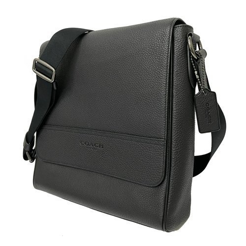 【全新】COACH 掀蓋男款斜背包(黑)-1