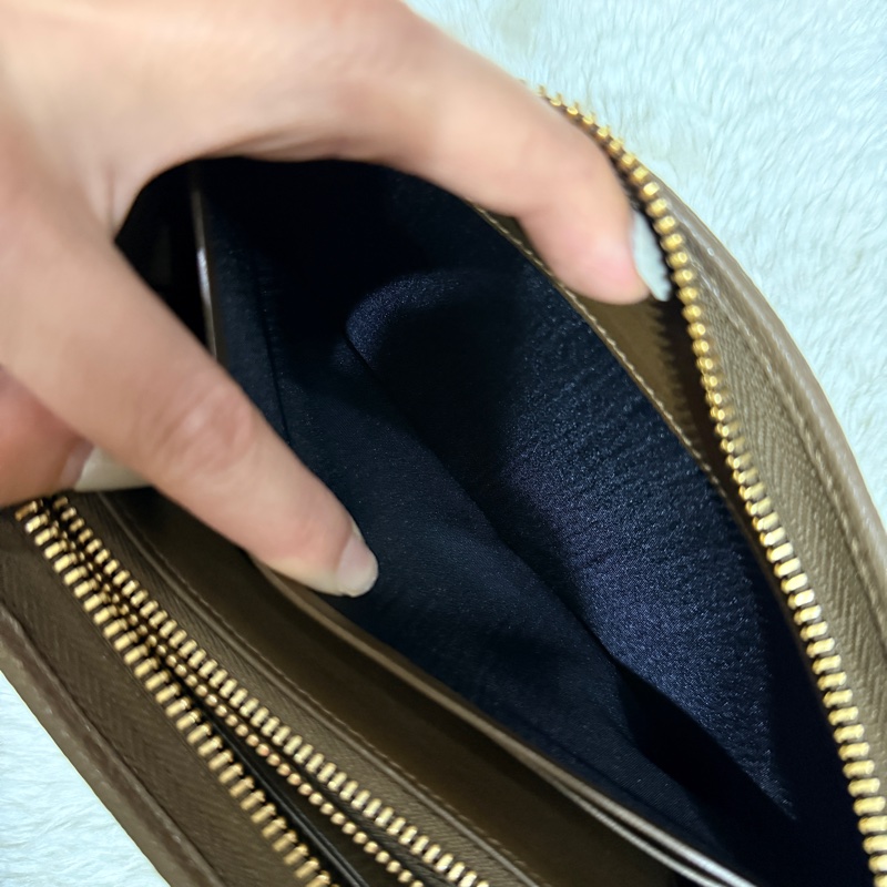 未使用過的發財錢包✨氣質的顏色 耐用的皮革🌰Loewe 栗子色 棕色 可可色 荔紋 牛皮長-7