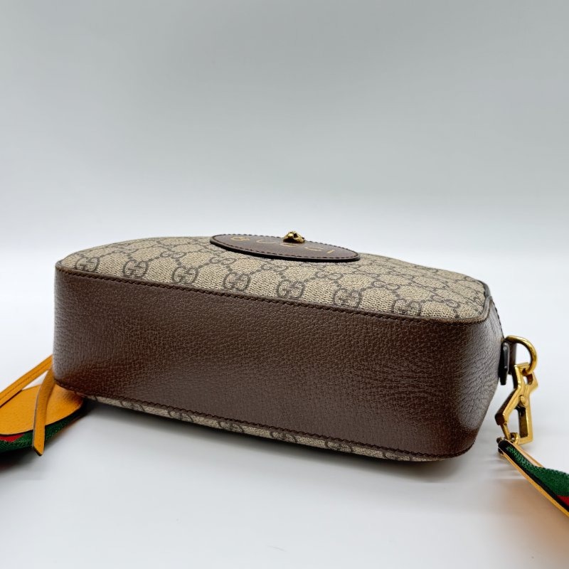 Gucci 古馳 Neo Vintage GG Supreme  經典虎頭紅綠織帶 米色 棕色 帆布 皮革 斜掛包 信差包-5