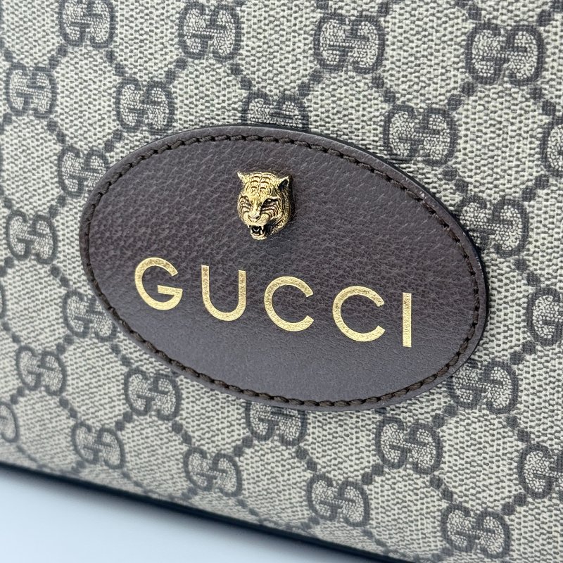 Gucci 古馳 Neo Vintage GG Supreme  經典虎頭紅綠織帶 米色 棕色 帆布 皮革 斜掛包 信差包-6