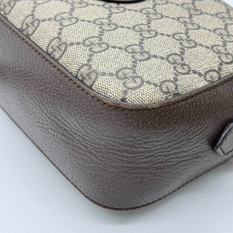 Gucci 古馳 Neo Vintage GG Supreme  經典虎頭紅綠織帶 米色 棕色 帆布 皮革 斜掛包 信差包-9