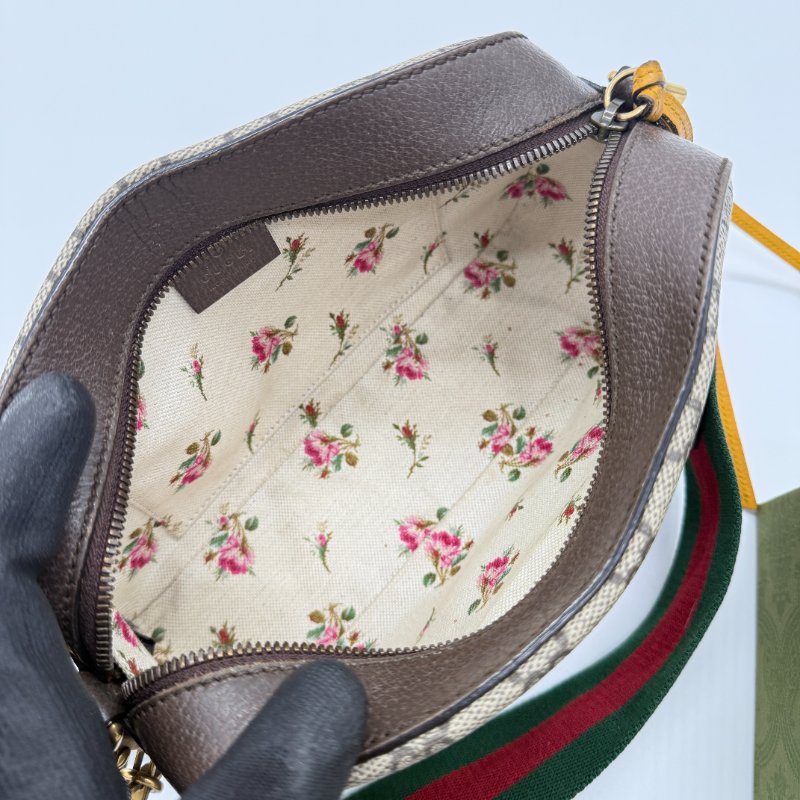Gucci 古馳 Neo Vintage GG Supreme  經典虎頭紅綠織帶 米色 棕色 帆布 皮革 斜掛包 信差包-11